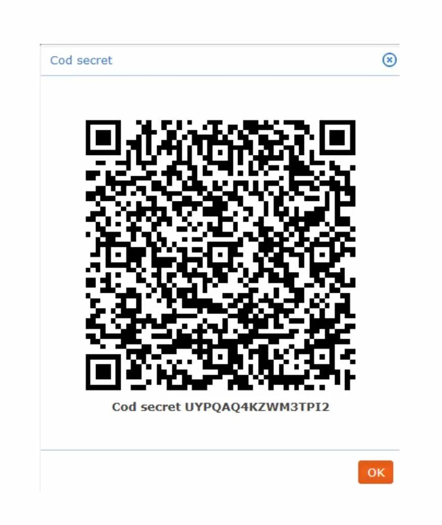 Cod QR generat de Evolvo pentru Google Authenticator
